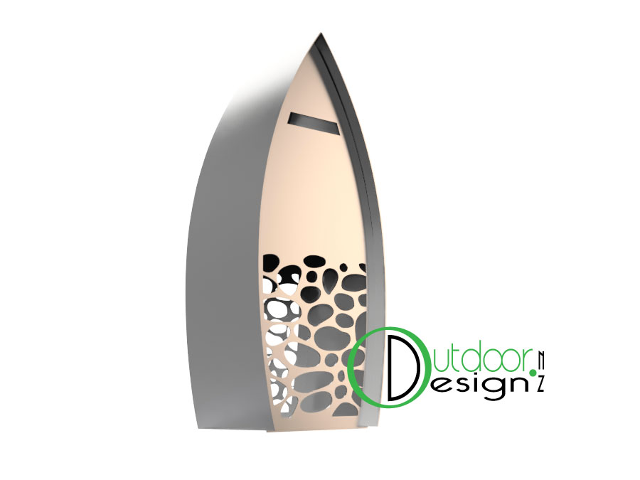 Stone stack Mail box letterbox new zealand corten steel metal